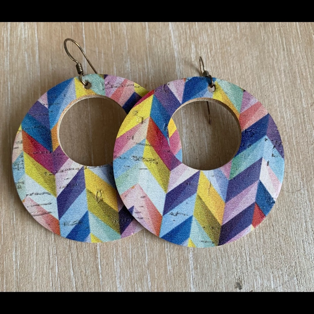 Brinkley & Co. Leather earrings - 2” very colorful